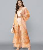 Off white printed polyester co ord set