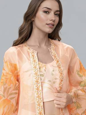 Off white printed polyester co ord set 2