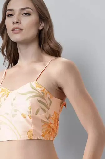Off white printed polyester co ord set