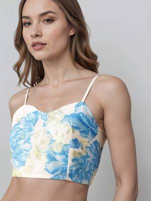 Off white printed polyester co ord set 4
