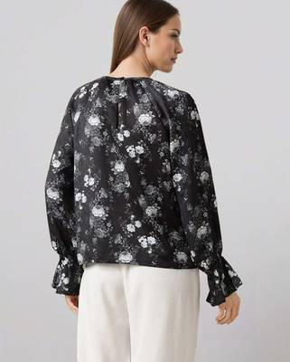 Black woven polyester top 5