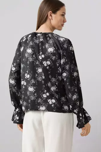 Black woven polyester top