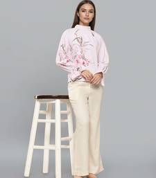 Light pink woven polyester top