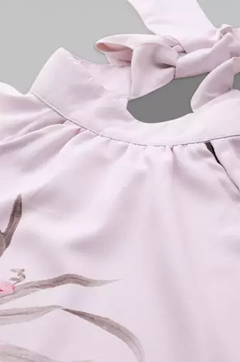Light pink woven polyester top