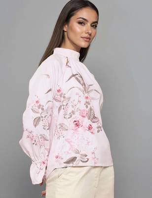 Light pink woven polyester top 4