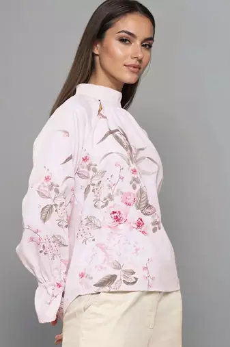 Light pink woven polyester top