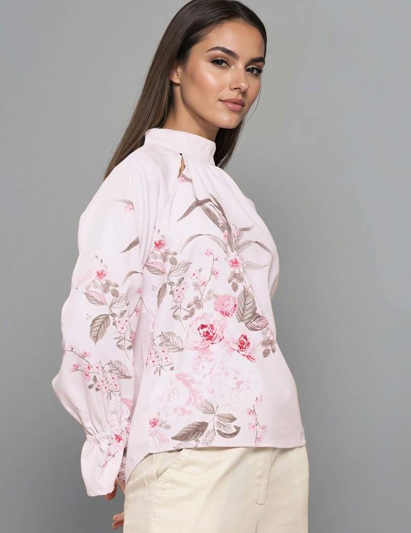 Light pink woven polyester top