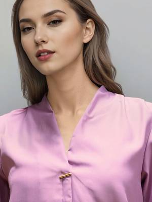 Pink woven polyester top 3