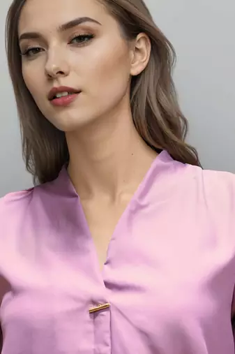 Pink woven polyester top
