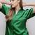 Green woven polyester top