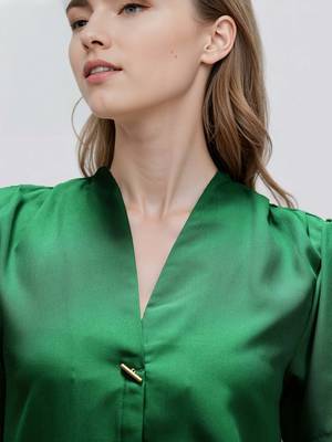 Green woven polyester top 3
