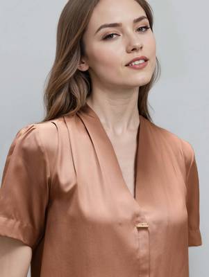 Brown woven polyester top 2