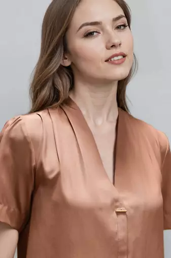 Brown woven polyester top
