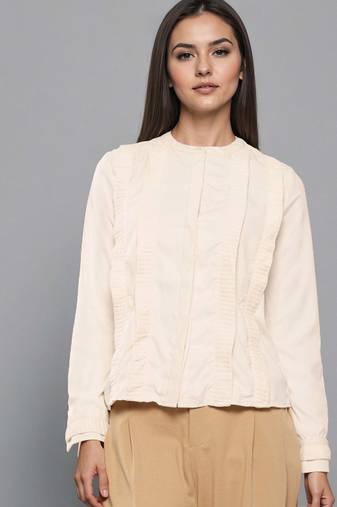 Off white woven polyester top