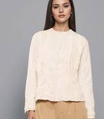 Off white woven polyester top