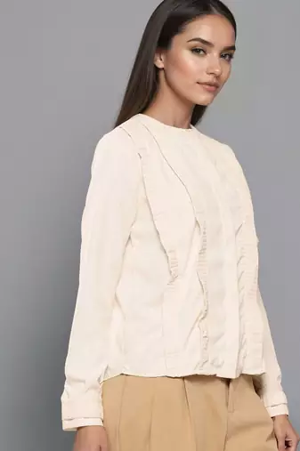Off white woven polyester top