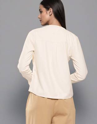 Off white woven polyester top 4