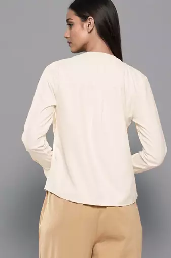 Off white woven polyester top