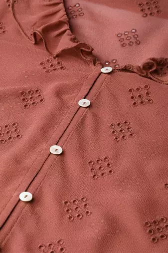 Rust woven polyester top