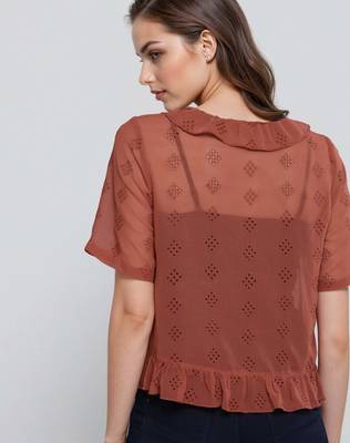 Rust woven polyester top 4