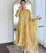 Yellow printed suit set