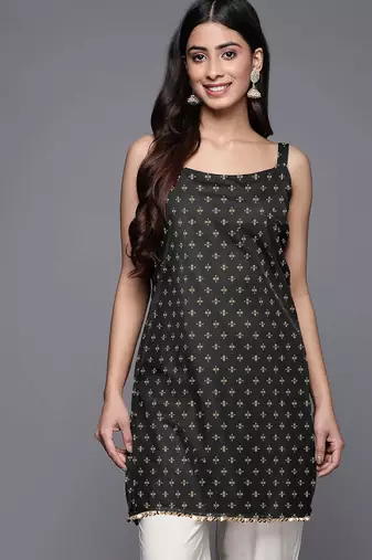 Black polyester tunics