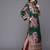 Green printed art silk long kurtis