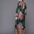 Green printed art silk long kurtis