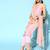Pastel pink printed organza kurta sets