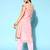 Pastel pink printed organza kurta sets