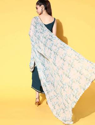 Green solid poly crepe kurta sets 5