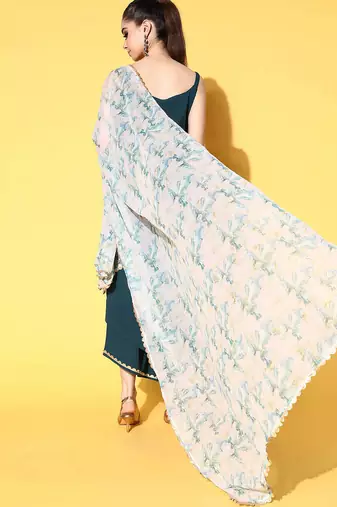 Green solid poly crepe kurta sets