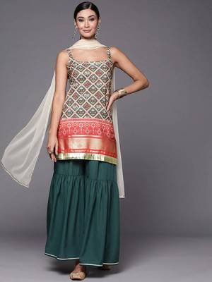 Multocolor printed poly crepe kurta sets 1