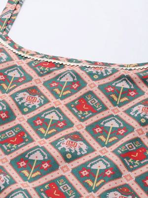 Multocolor printed poly crepe kurta sets 5