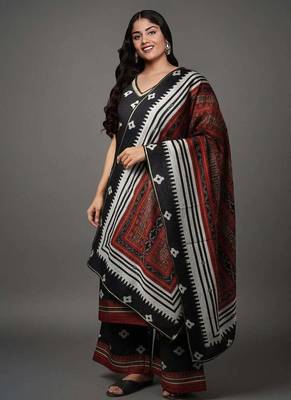 Black printed kurta sets 1