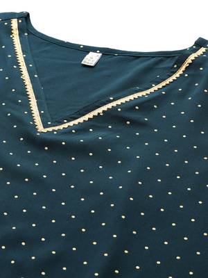 Green printed poly crepe kurta sets 2