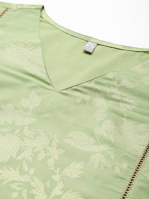 Green printed pure cotton kurta sets 5