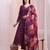 Purple printed poly georgette kurta sets