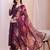 Purple printed poly georgette kurta sets