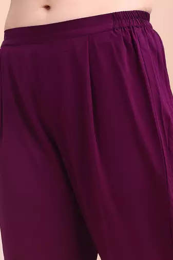 Purple printed poly georgette kurta sets