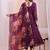 Purple printed poly georgette kurta sets