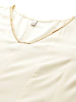 Off white solid poly crepe kurta sets 2
