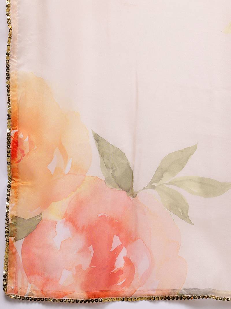 Off white solid poly crepe kurta sets