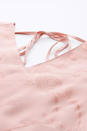 Pink printed organza kurta sets
