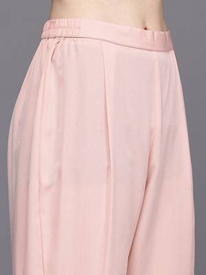 Pink printed organza kurta sets 3