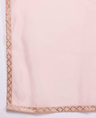 Pink printed organza kurta sets 4