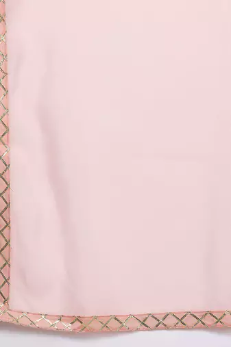 Pink printed organza kurta sets