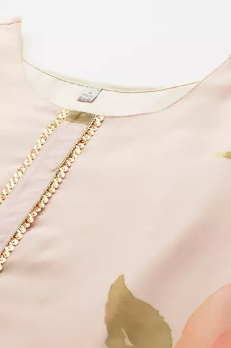 Off white printed organza kurta sets