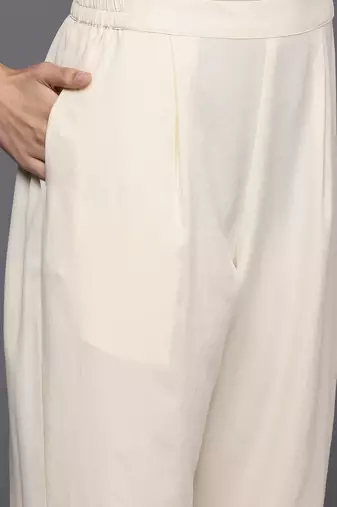 Off white printed organza kurta sets