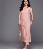 Pink printed organza kurta sets